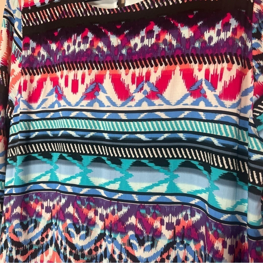 Everly Going Through the Motions Sheath Dress Colorful Boho 3/4 Sleeve Large NEW - Picture 12 of 12